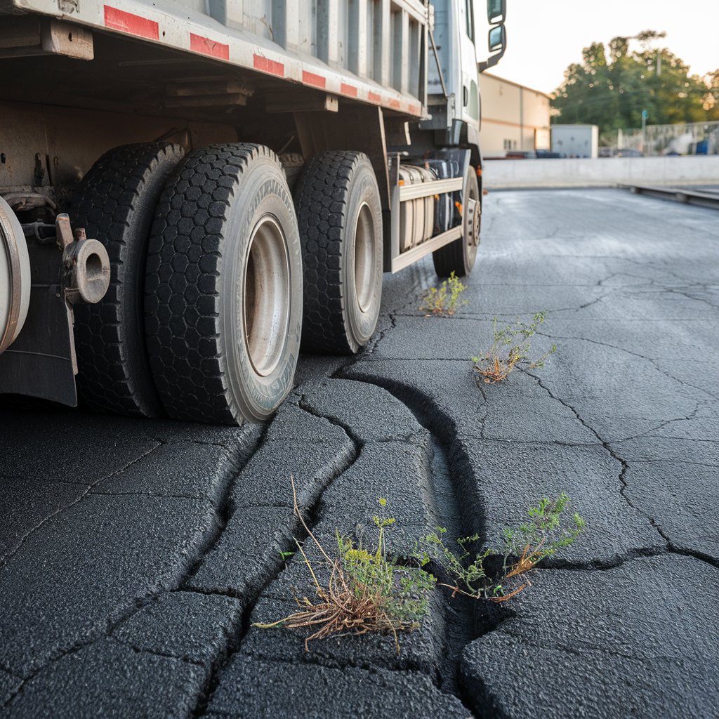 stuck in hot asphalt