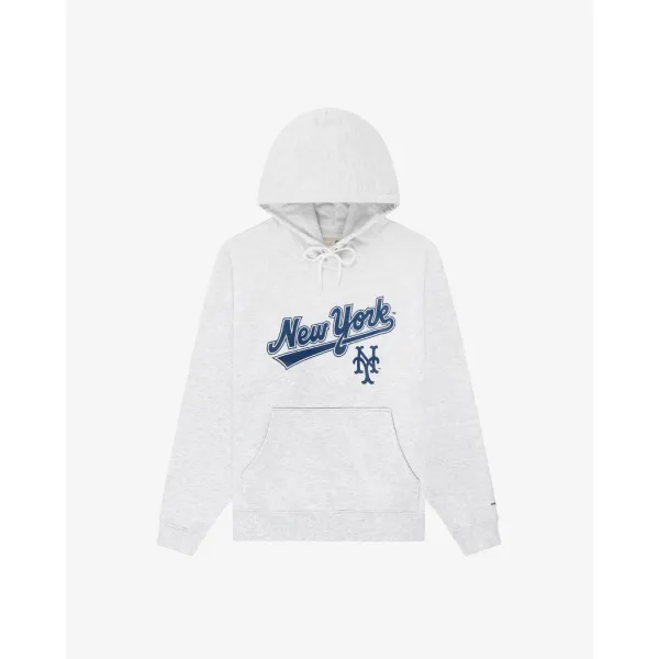 Aime Leon New York Mets Logo Grey Hoodie