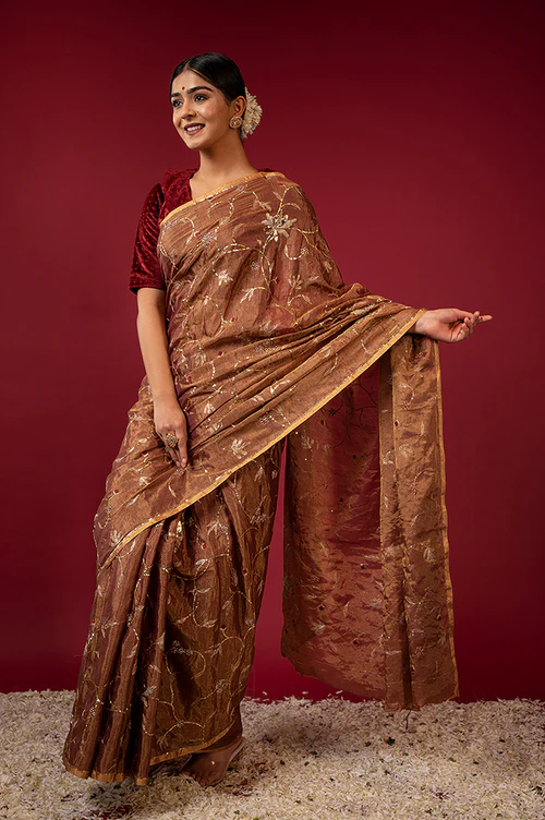 Cream Colour Tissue Saree