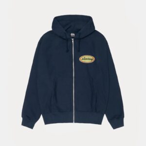 OUR LEGACY WORK SHOP OVAL ZIP HOODIE NAVY